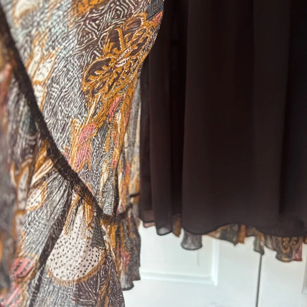 Ulla Johnson Vienne Bird of Paradise Mini Dress in Amber Size 2 Ruffle High Neck